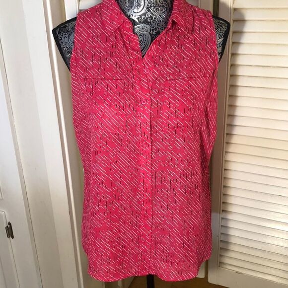 NWT Apt 9 Pink Rain Blouse with Perfectly Positioned Pockets. Xtra Button. PS. - Picture 1 of 11